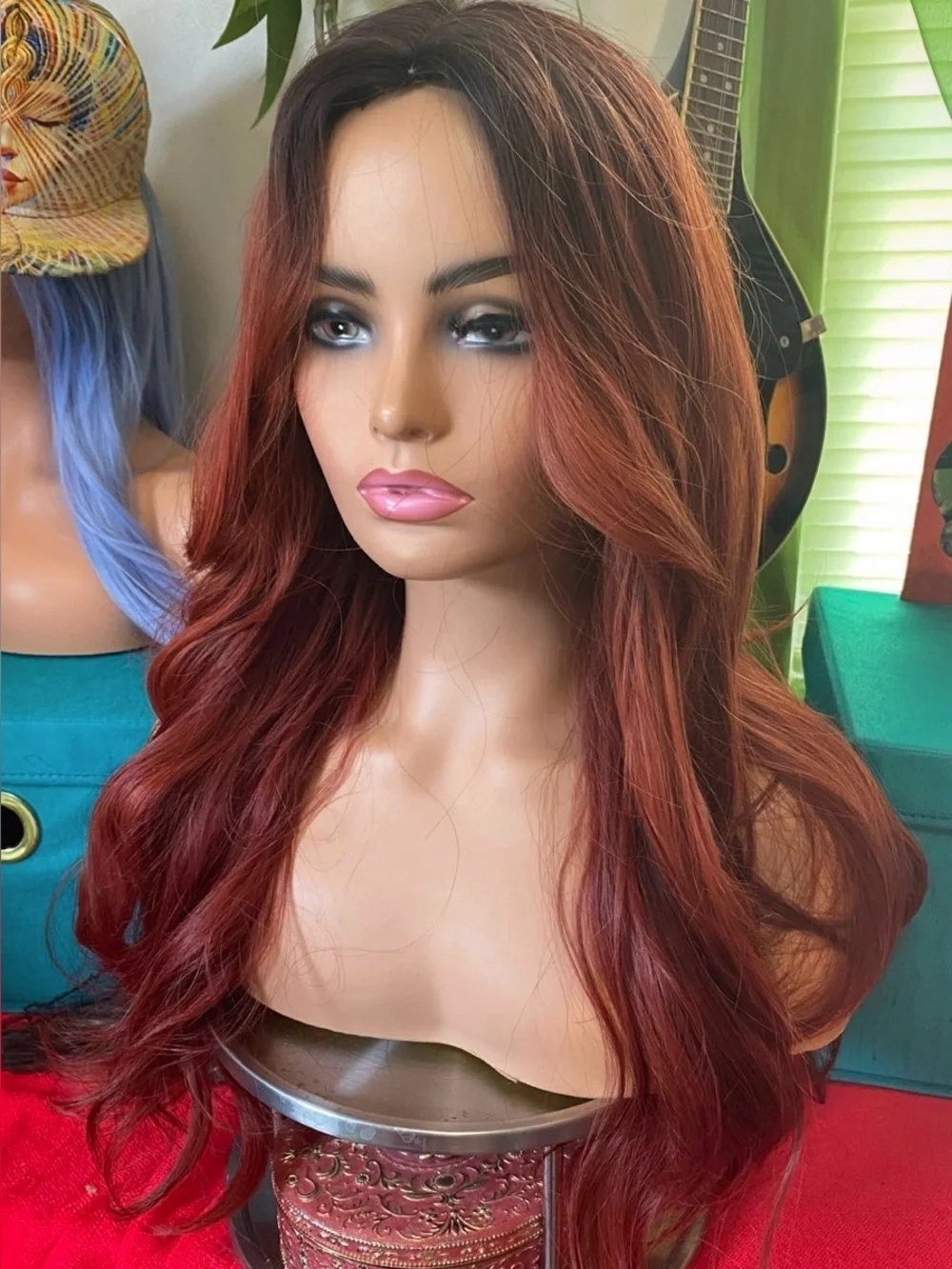LAST ONE- Deep red ombré wig